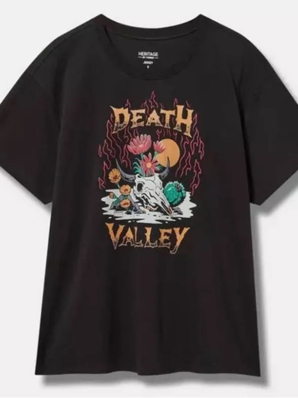 Torrid Death Valley relax fit heritage jersey tee - size 1 - deep black